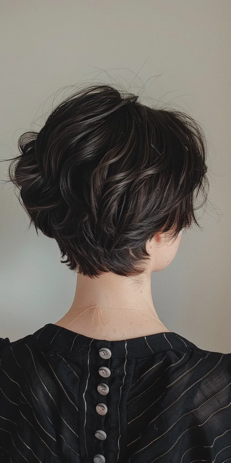 harry styles short hair Asymmetric cut, Chignon, Pixie Updo, Layered