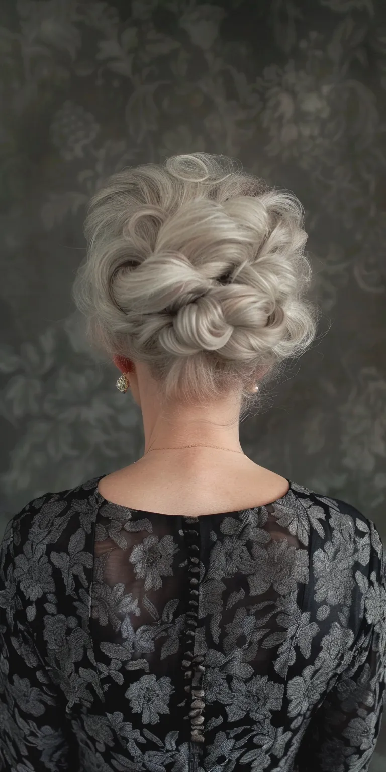 old lady hairstyles Updo, Chignon, Milkmaid braid, Finger wave, Digital perm