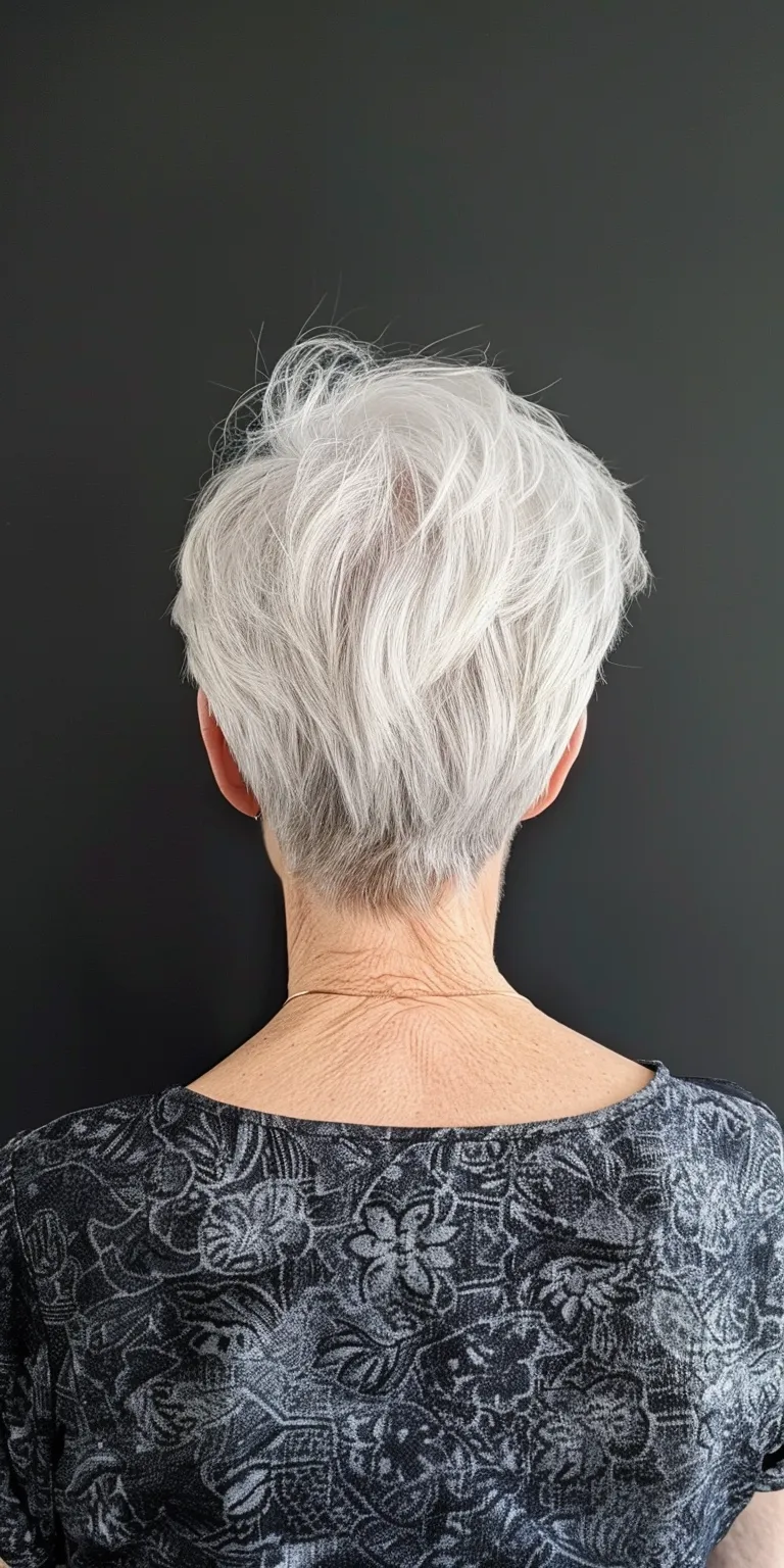 haircuts for older women with thin hair Asymmetric cut, Digital perm, Short brush Pompadour, Tonsure