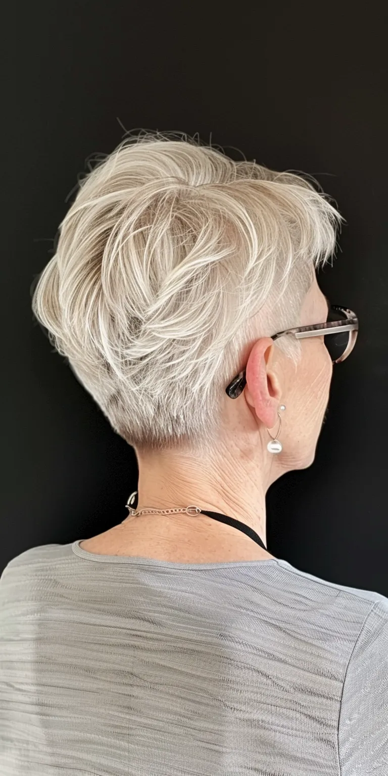 short hairstyles for thin hair over 50 Asymmetric cut, Short brush Digital perm, Pompadour, Pixie cut