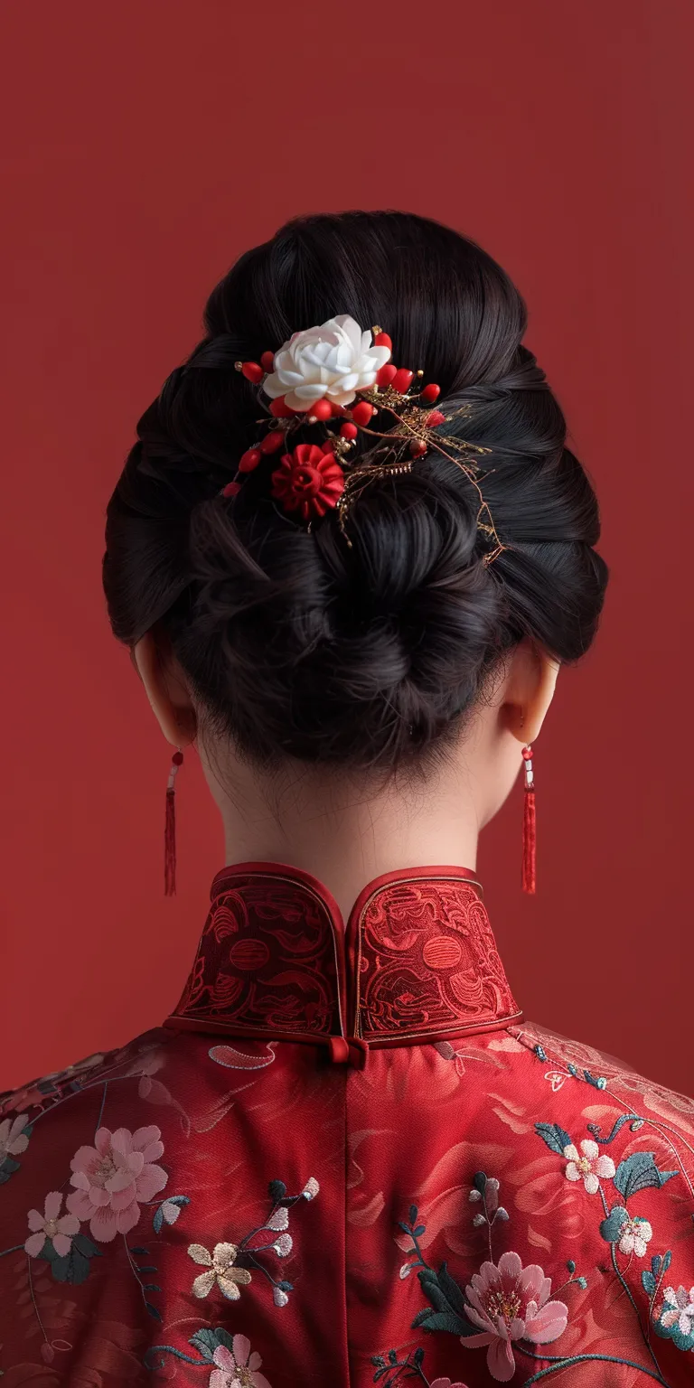 chinese hairstyle Japanese women's hairstyles, Updo, Historical Christian Milkmaid braid, Chignon