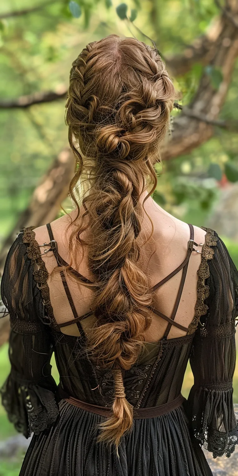 medieval hairstyles French braid, Milkmaid Boho braids, Updo, Braid