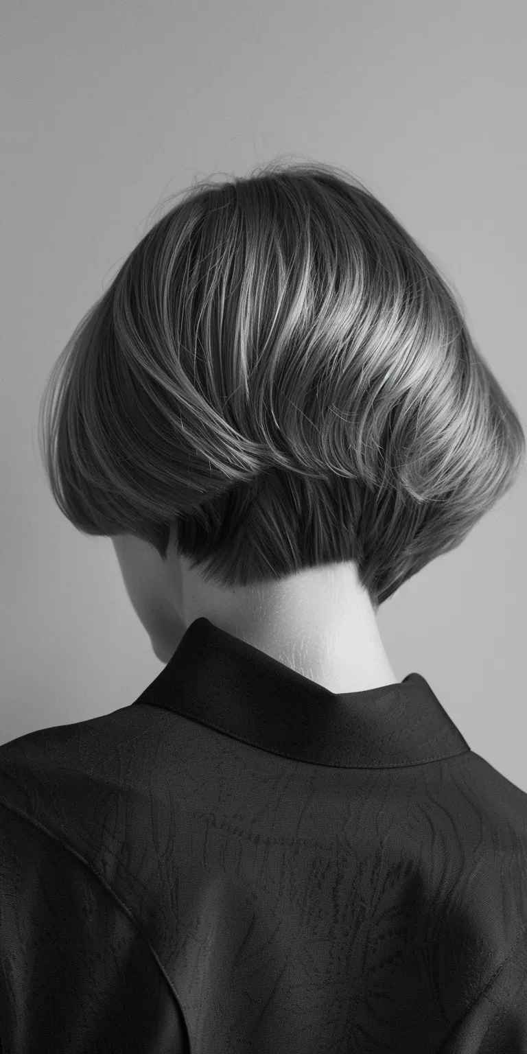 ideas for short hair styles Asymmetric cut, Chignon, Finger wave, Bob Updo