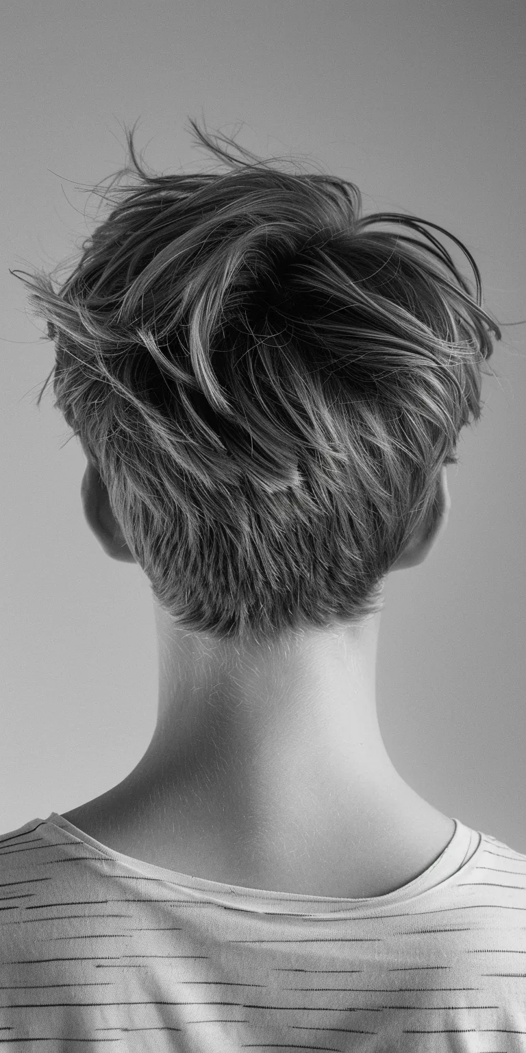 short straight hairstyles Asymmetric cut, Chignon, Pixie Short brush Tonsure