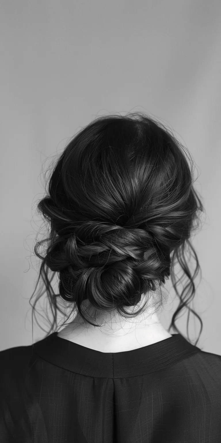 hairstyle for round chubby face Chignon, Updo, Milkmaid braid, French Waterfall braids