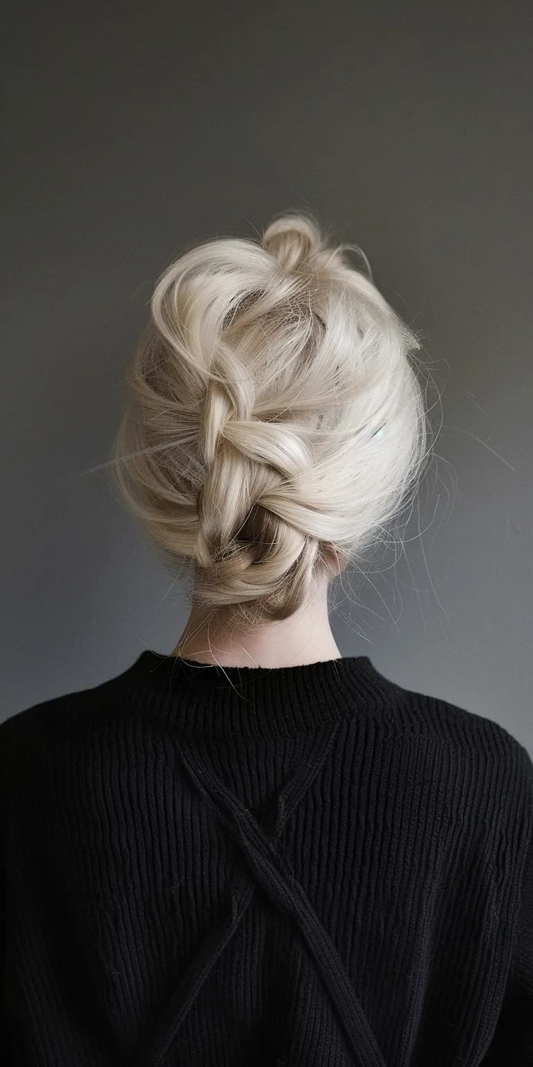 short blonde hairstyles Chignon, Updo, Ballerina bun, Milkmaid braid, French twist