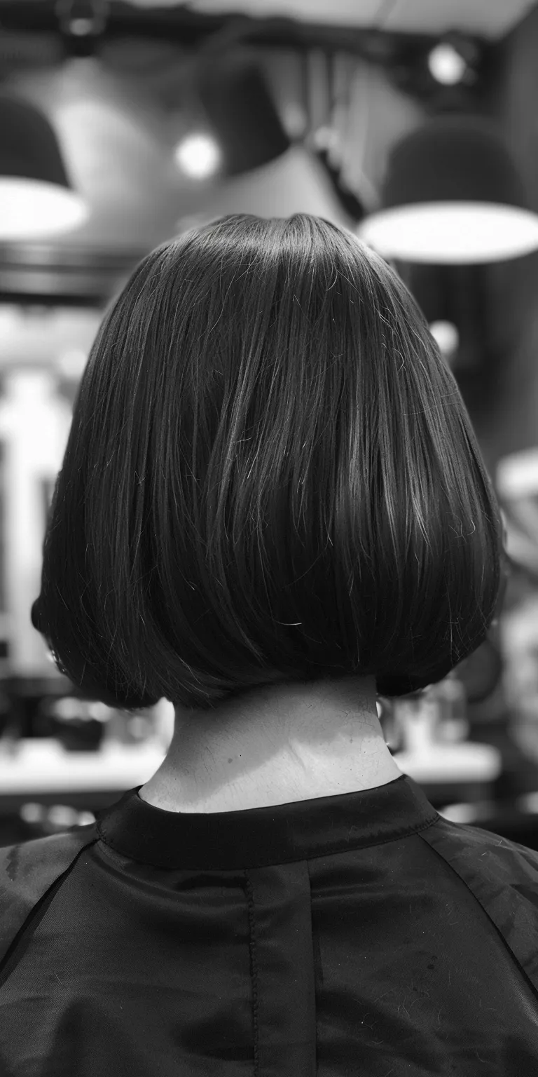 bobcut hair style Bob cut, Asymmetric Short brush Chignon, Japanese women's hairstyles