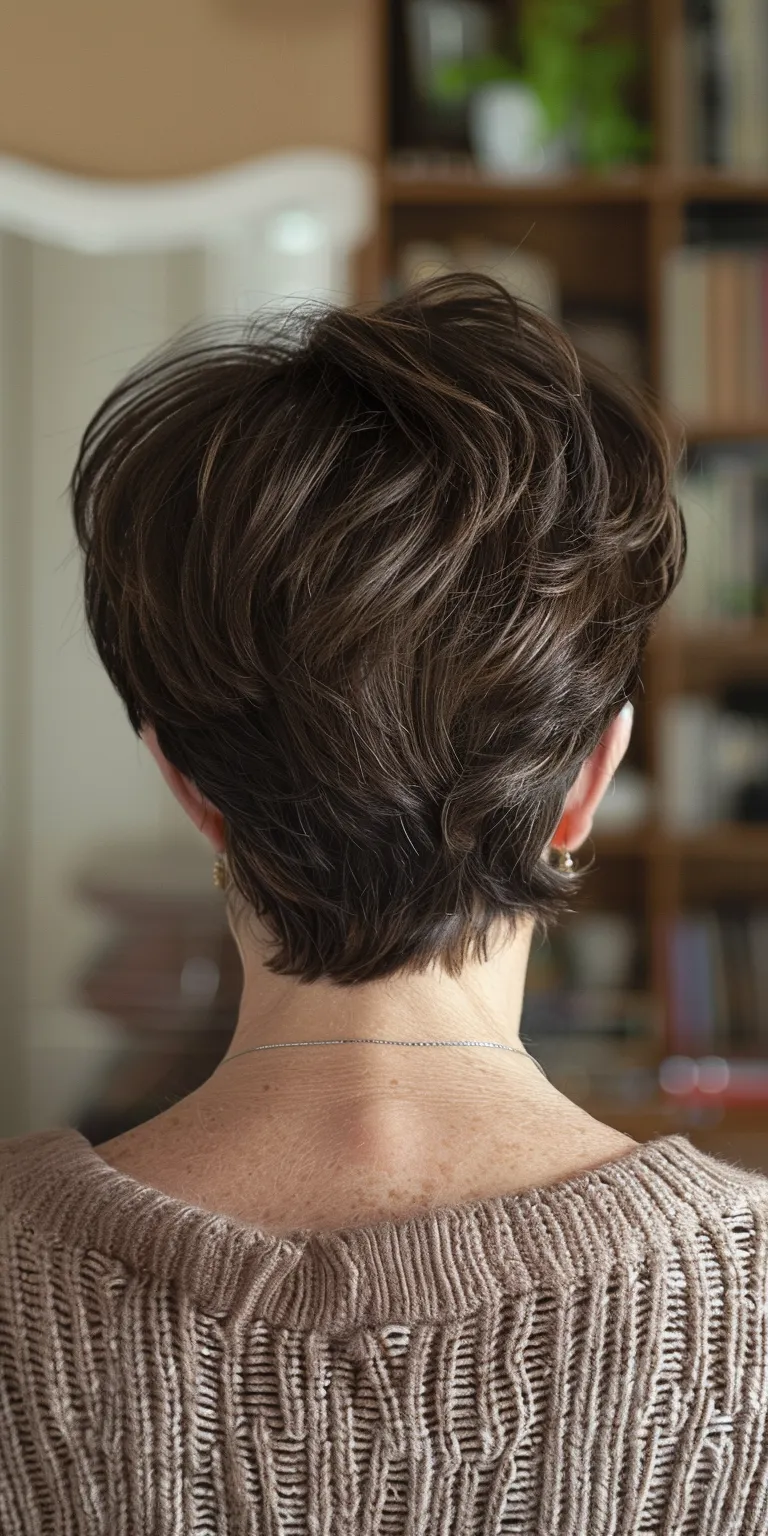 short haircuts for women over 60 Asymmetric cut, Chignon, Updo, French twist, Short brush cut