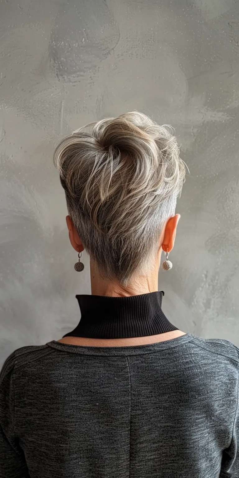 undercut hair styles Asymmetric cut, Short brush Pompadour, back and sides, Pixie cut