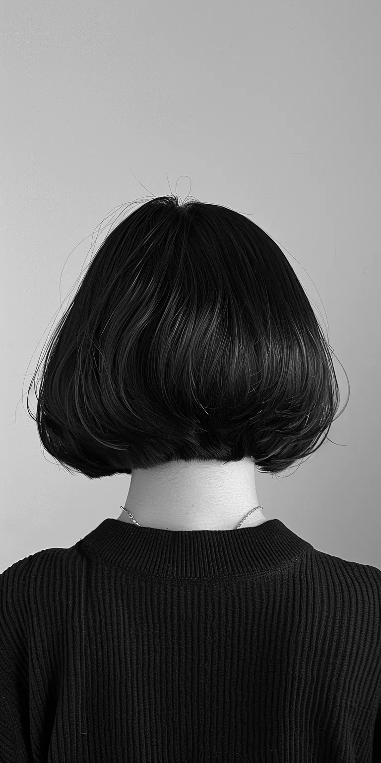 fringe hair styles Asymmetric cut, Bob Short brush Japanese women's hairstyles, Chignon