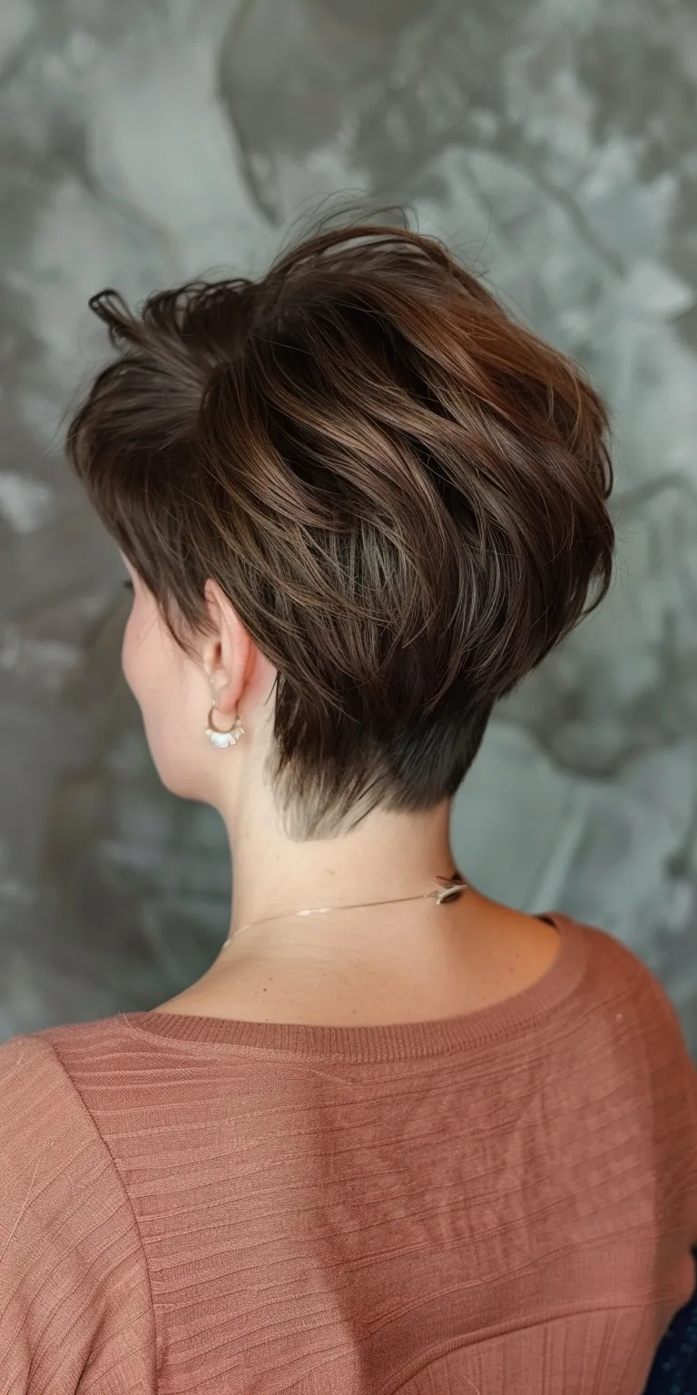 easy hairstyles for short hair Asymmetric cut, Updo, Short brush French twist, Pixie cut