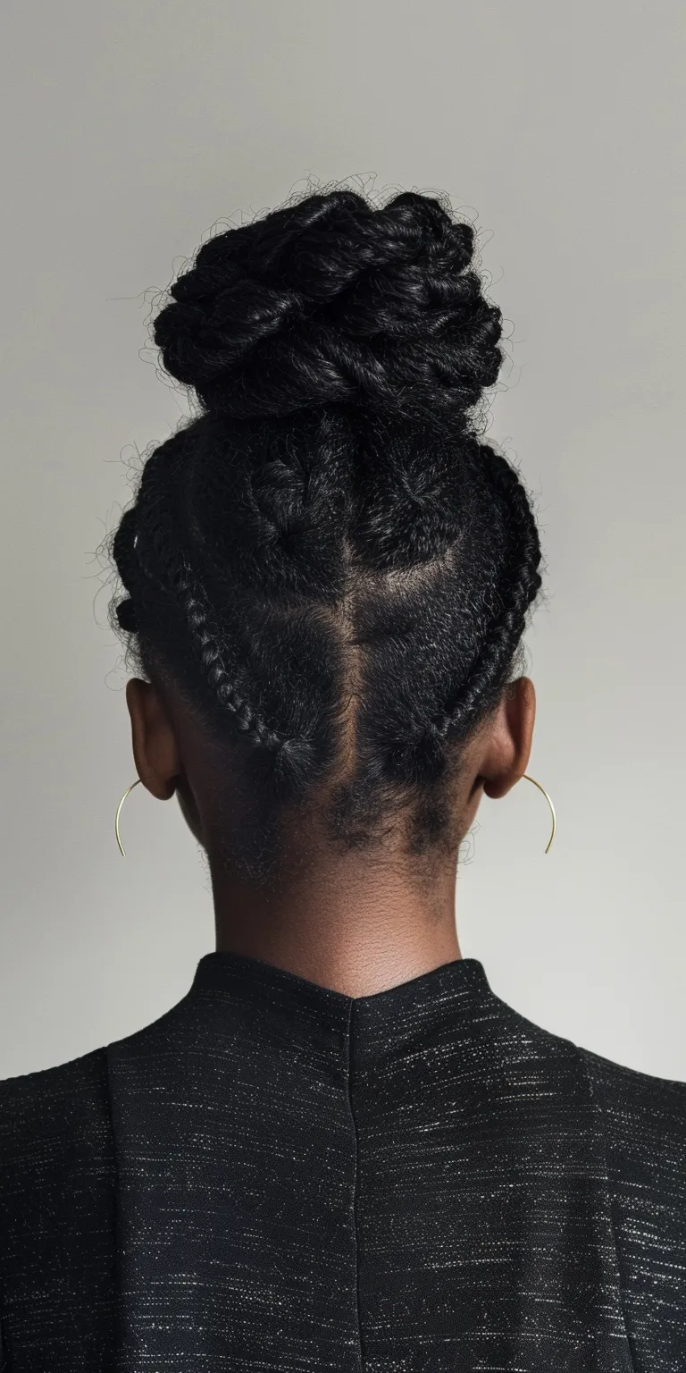 natural black hair styles French twist, Hair twists, Finger wave, Updo, Crochet braids