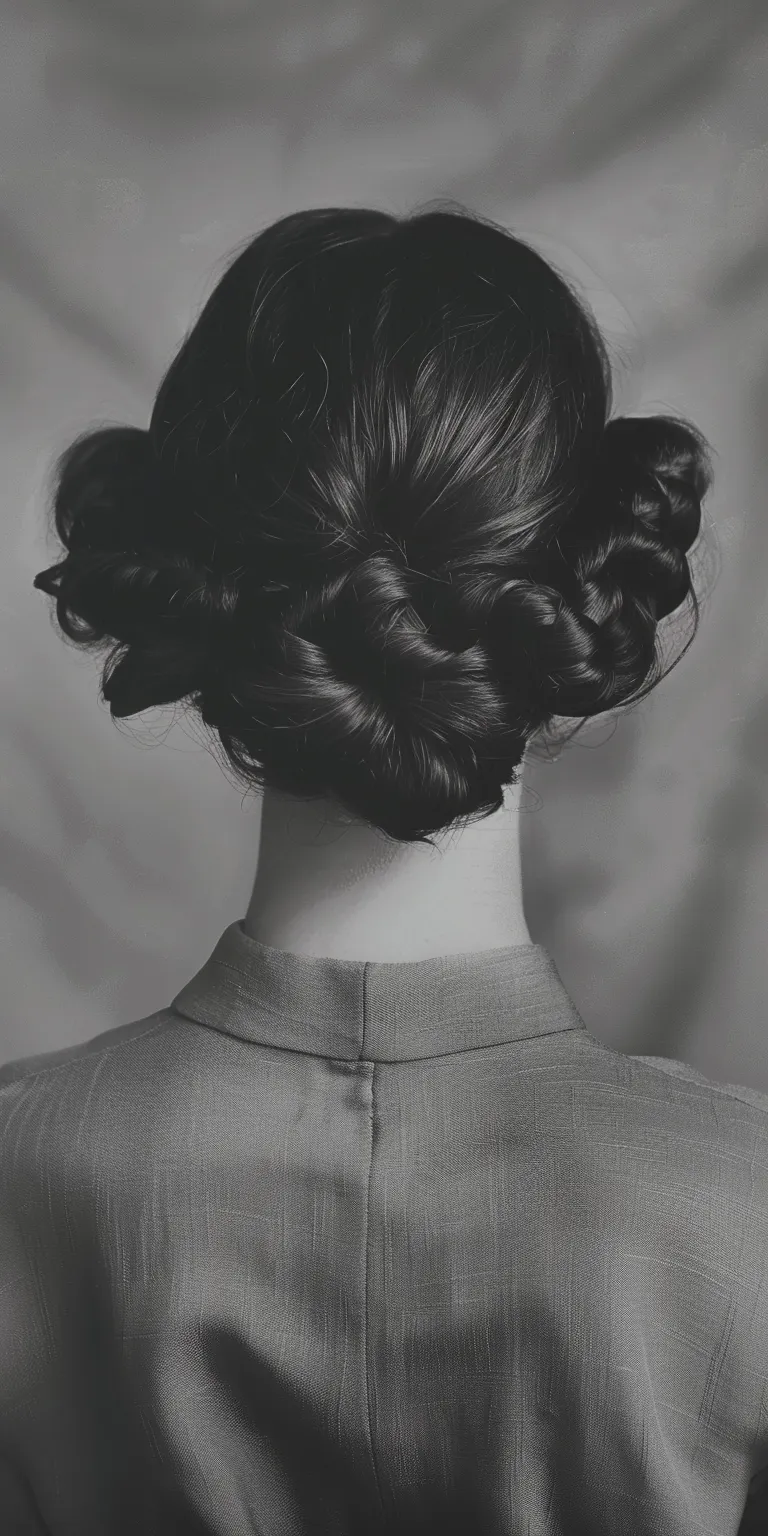 50s hairstyles women Updo, Chignon, Milkmaid braid, Finger wave, French twist