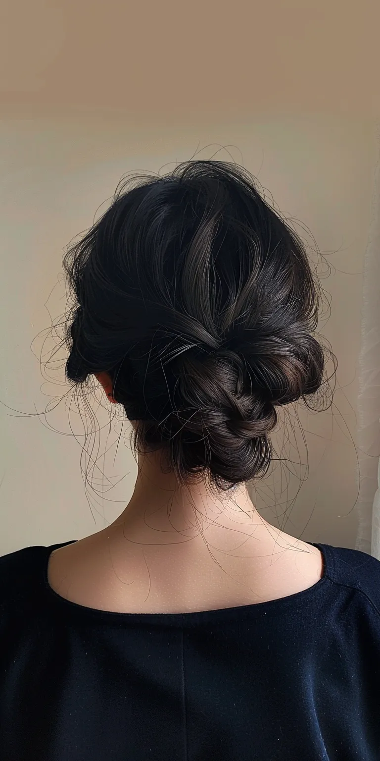 korean hairstyle Updo, Chignon, French twist, Ballerina bun, Milkmaid braid