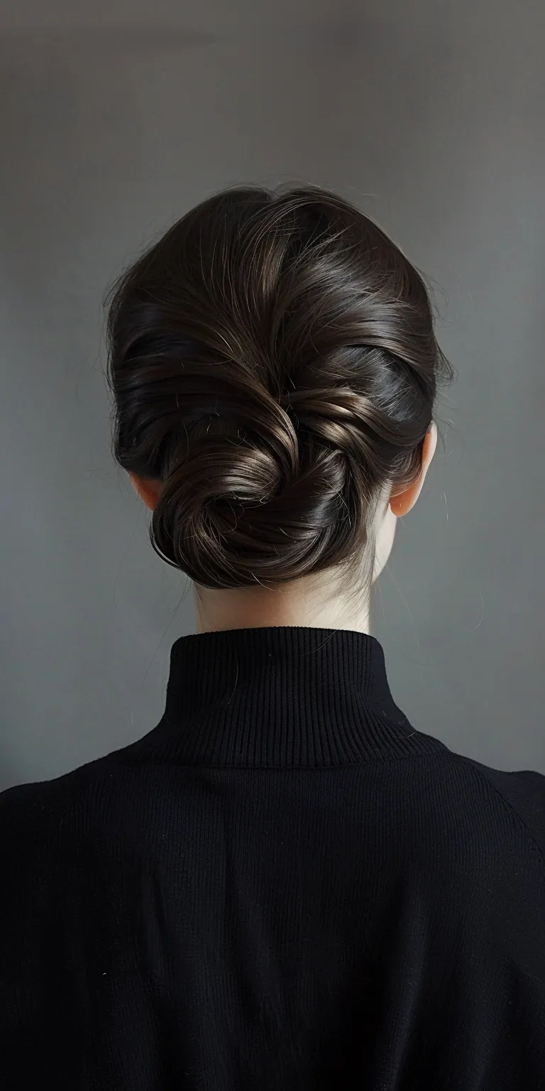 hairstyles for thin hair Chignon, Updo, French twist, Japanese women's hairstyles, Ballerina bun