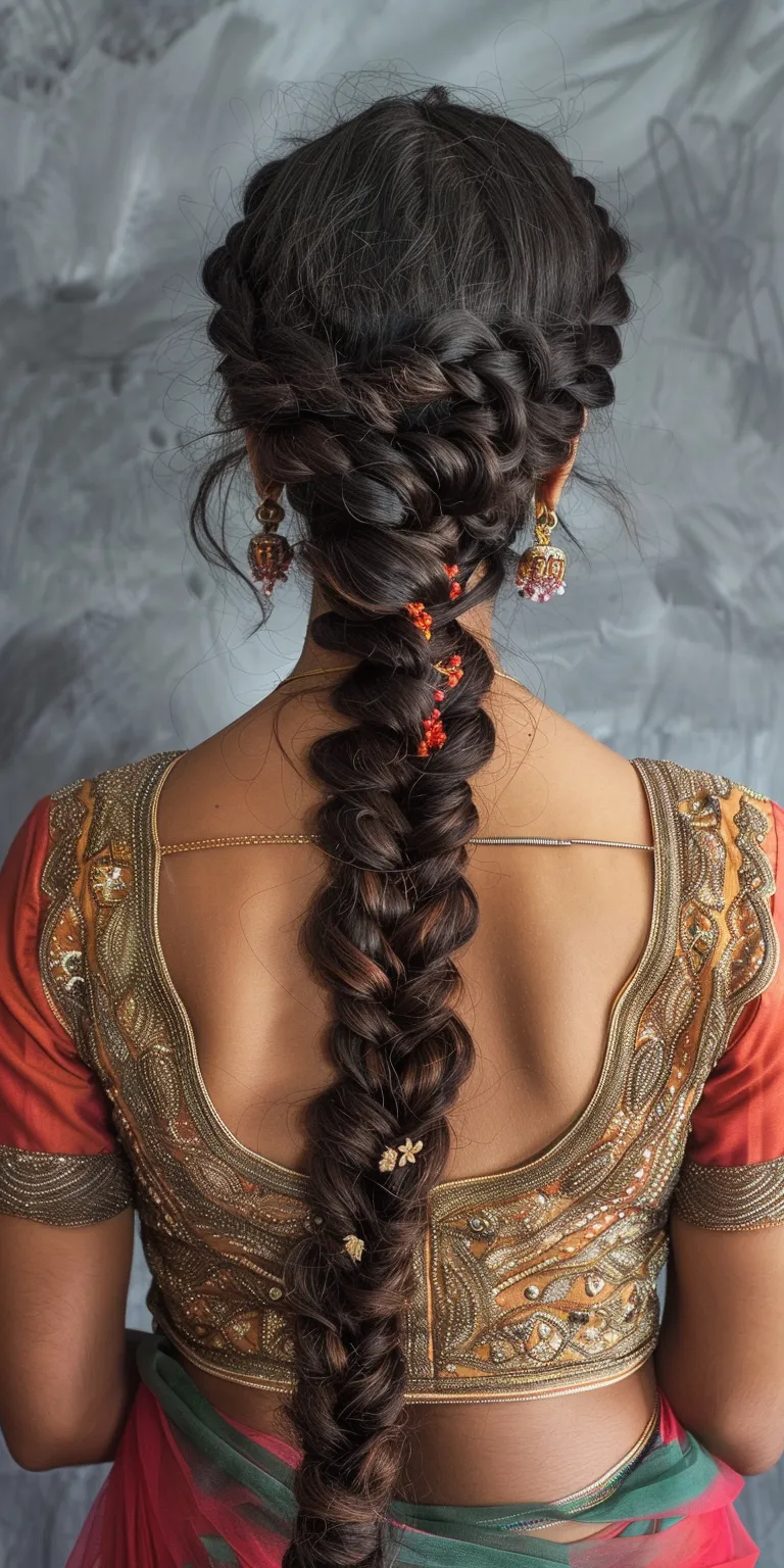 indian hair styles Boho braids, Milkmaid braid, Braid, French Waterfall braids