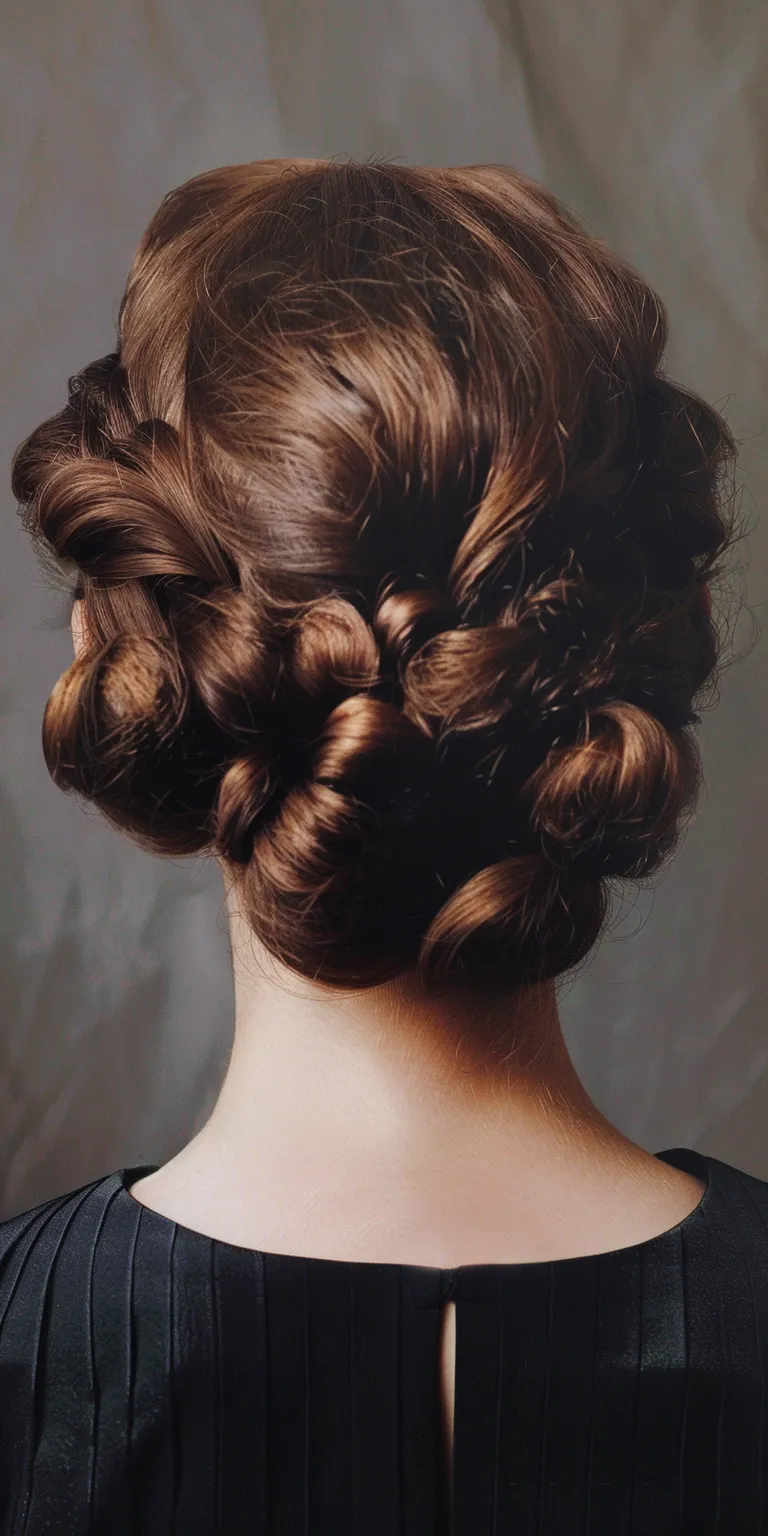 1980 hairstyles Milkmaid braid, Chignon, Updo, French twist, braid