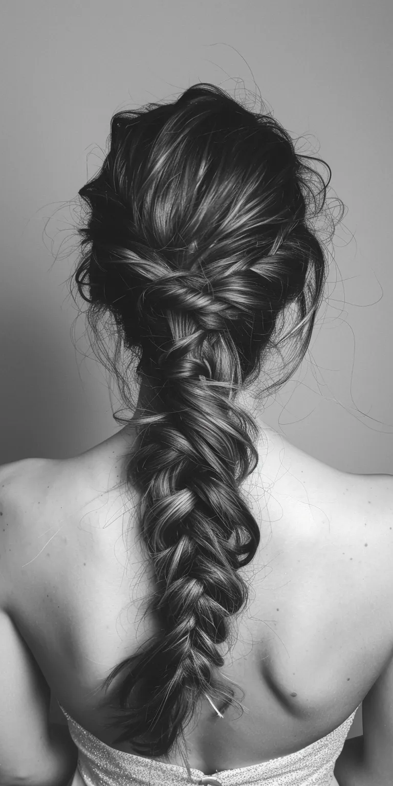 hairstyles for homecoming French braid, Waterfall braids, Braid, Boho Chignon