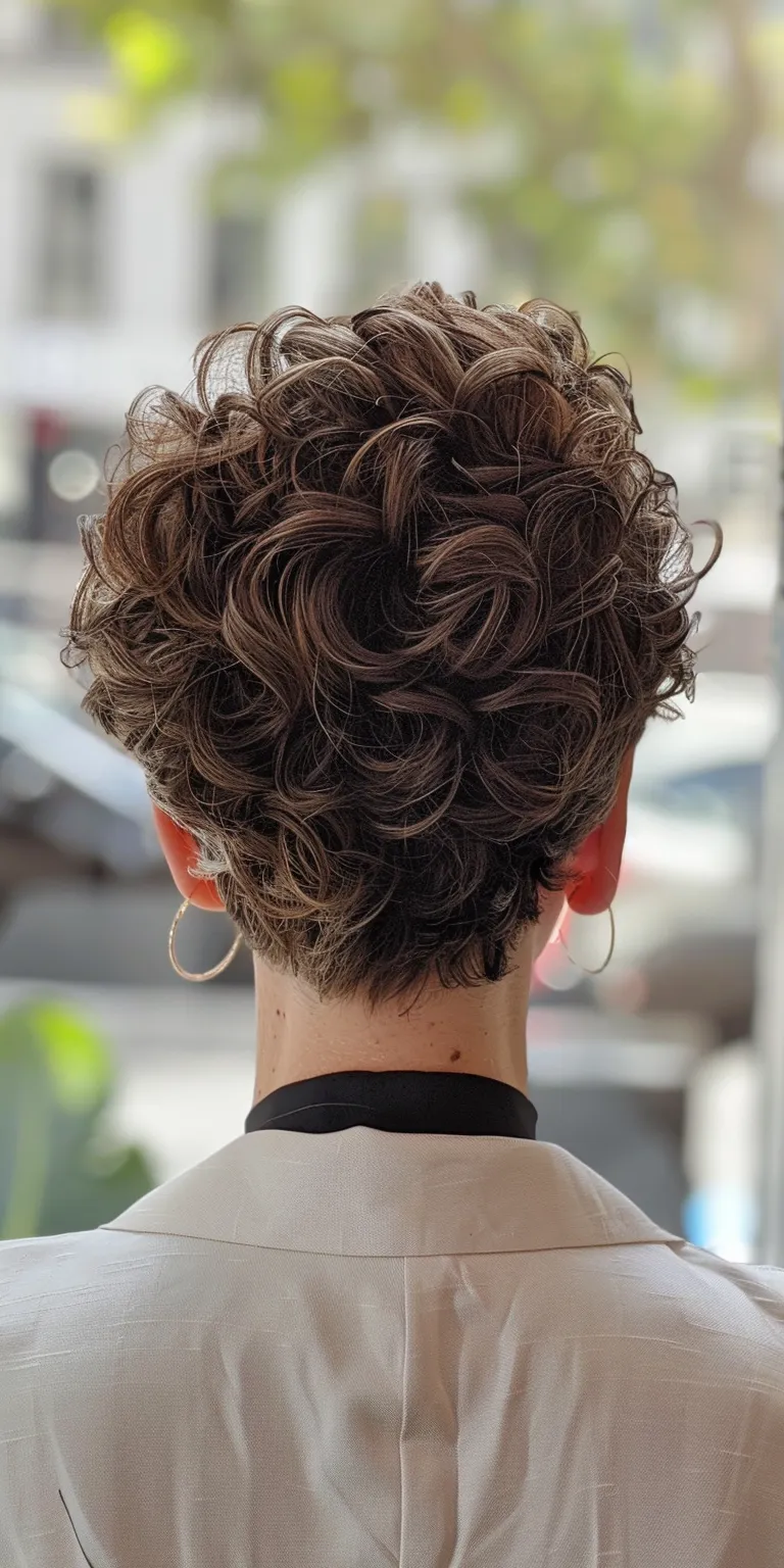 short curly hairstyles for women Updo, Digital perm, French twist, Asymmetric cut, Chignon