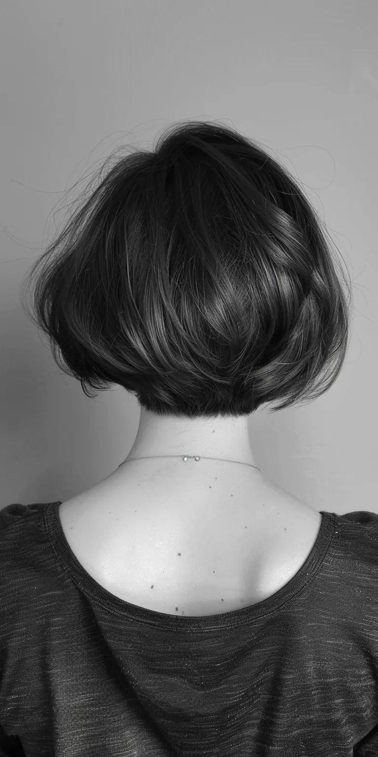 short hairstyles for round faces Chignon, Asymmetric cut, Bob Japanese women's hairstyles, Updo