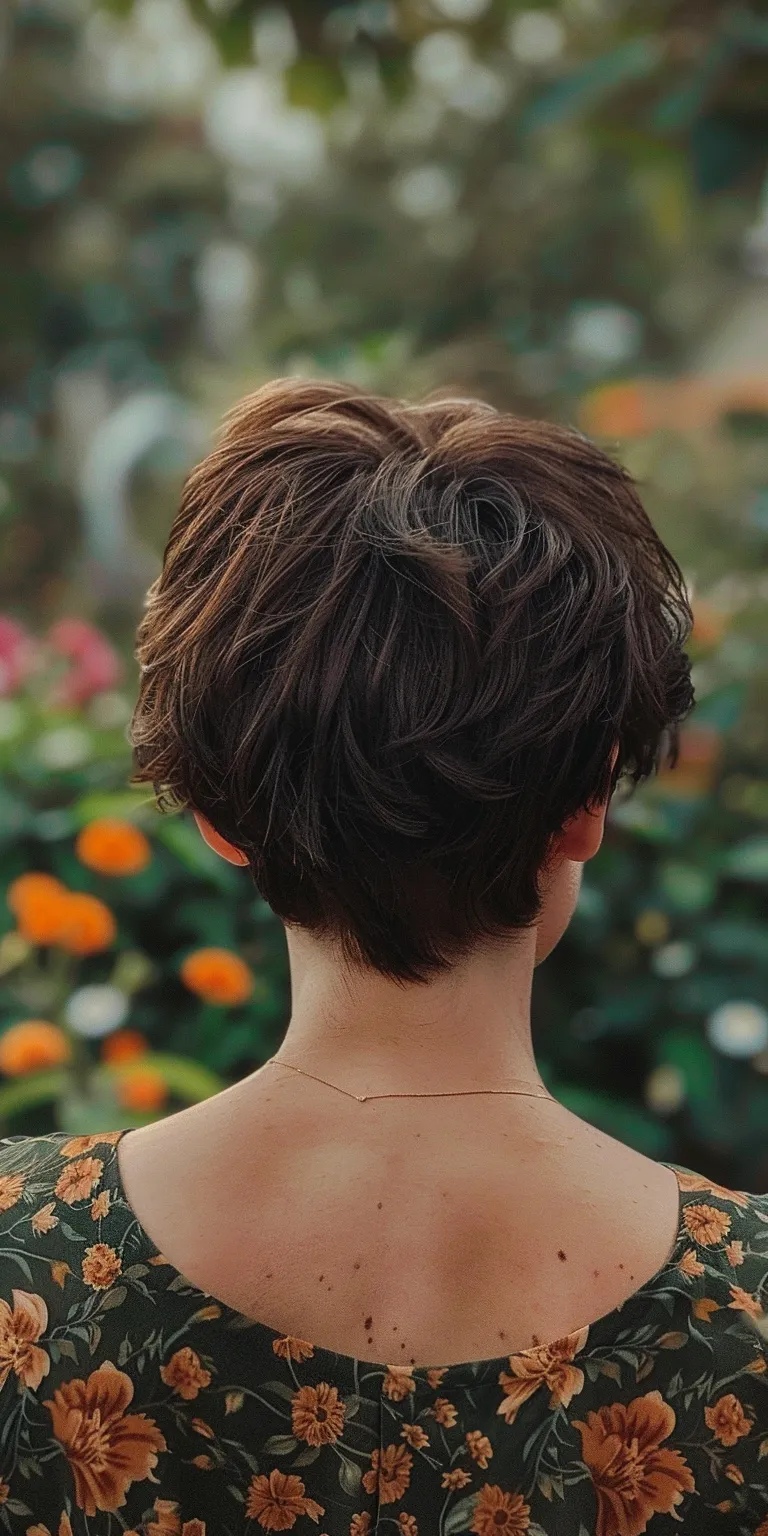 short hairstyles Updo, Chignon, Butterfly haircut, Pixie cut, Short brush cut