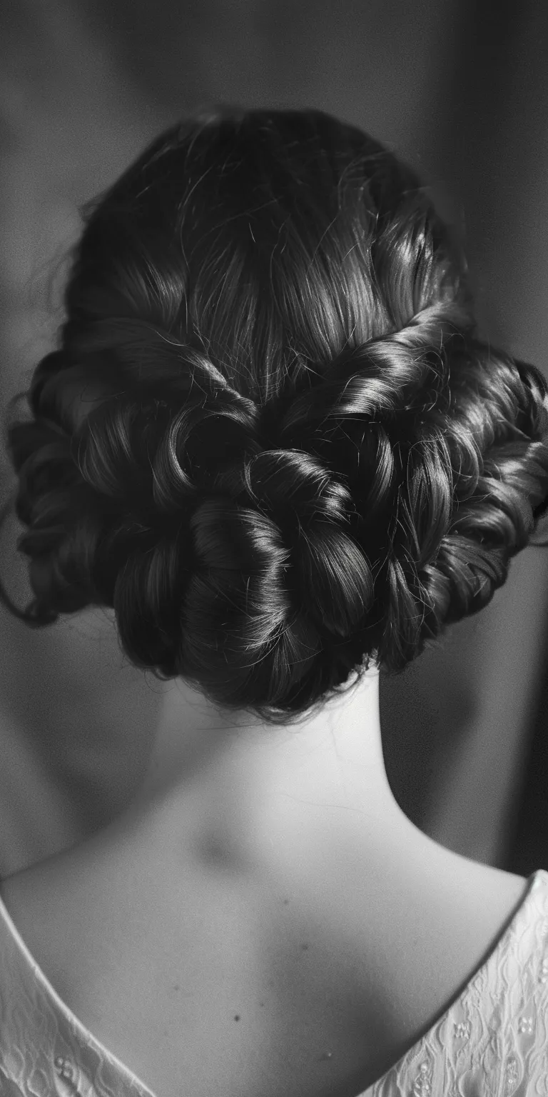 1920s hairstyles for long hair Chignon, Milkmaid braid, Updo, French Braid