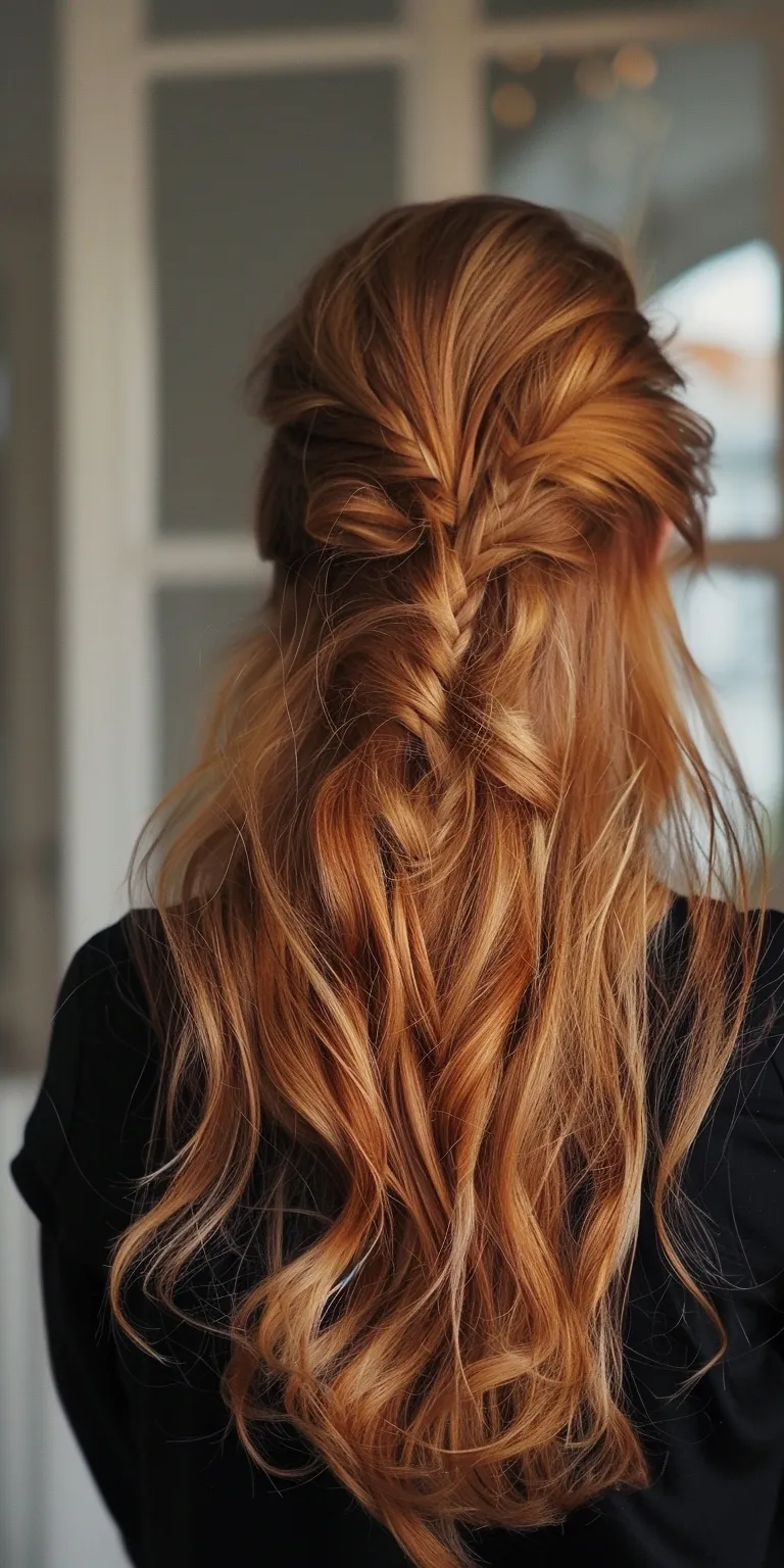 easy long hairstyles French braid, Updo, Braid, twist, Waterfall braids