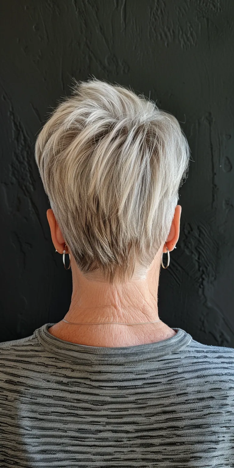 short hairstyles for women over 60 Asymmetric cut, Short brush Digital perm, Pompadour, Pixie cut