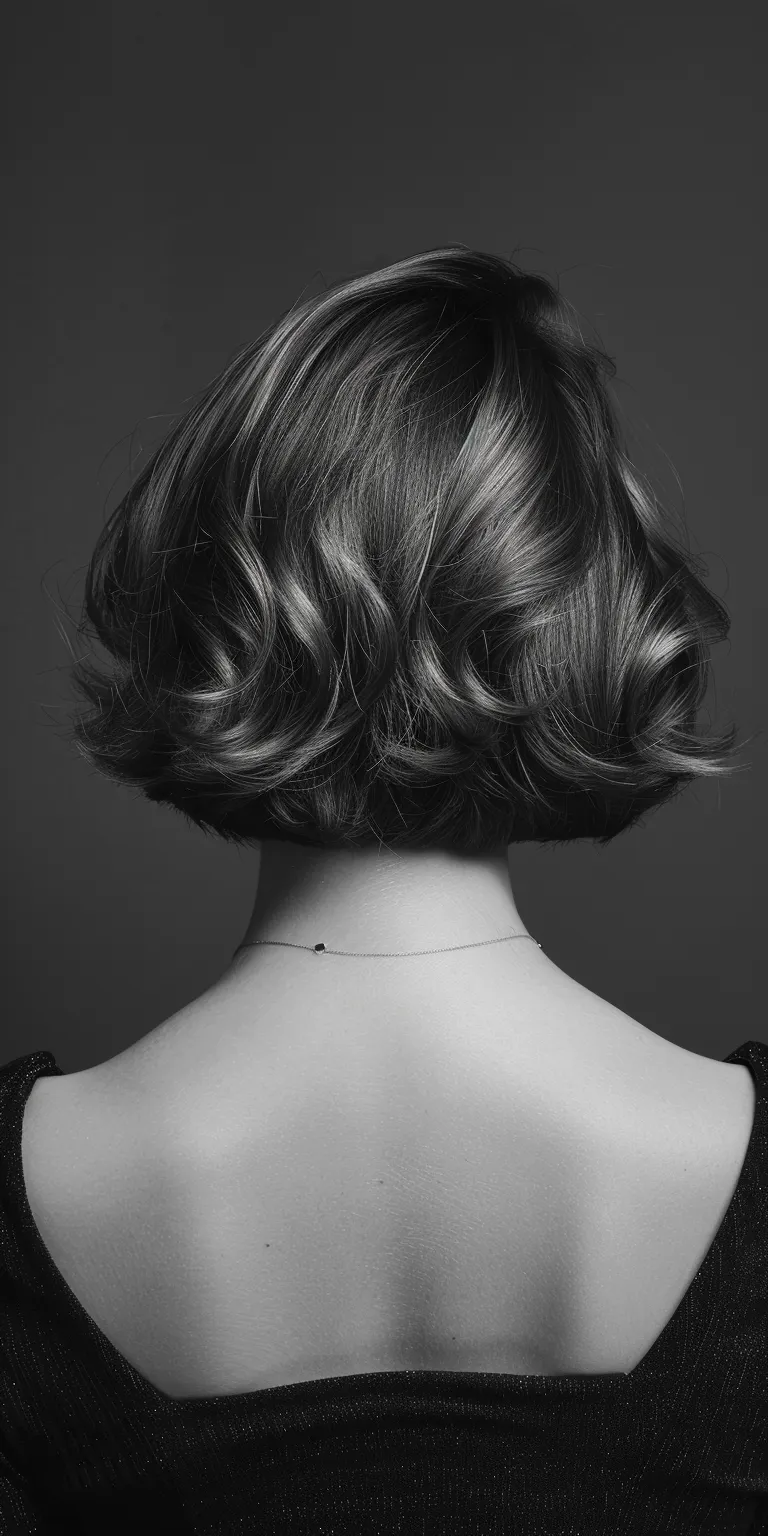 short feminine haircuts Asymmetric cut, Chignon, Ringlets, Finger wave, Bob cut