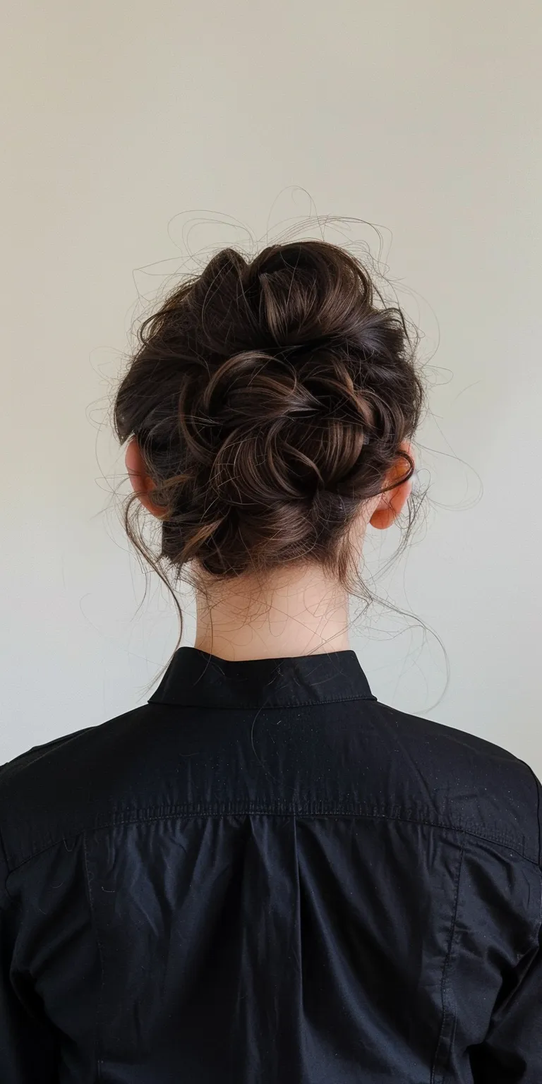 pomade hair Updo, Chignon, French twist, Milkmaid braid, Ballerina bun