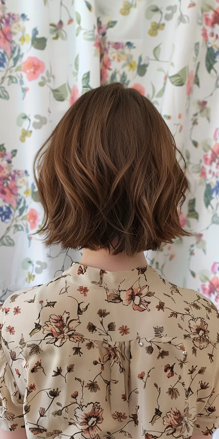 cute short hairstyles Butterfly haircut, Bob cut, Short brush Asymmetric Digital perm