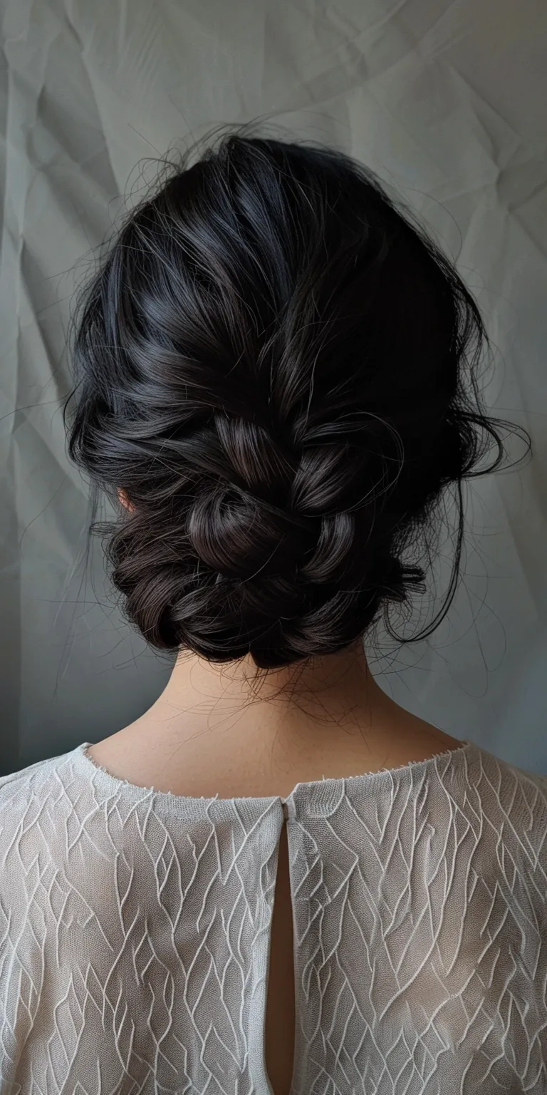 asian hairstyles Updo, Milkmaid braid, Chignon, French twist, Waterfall braids