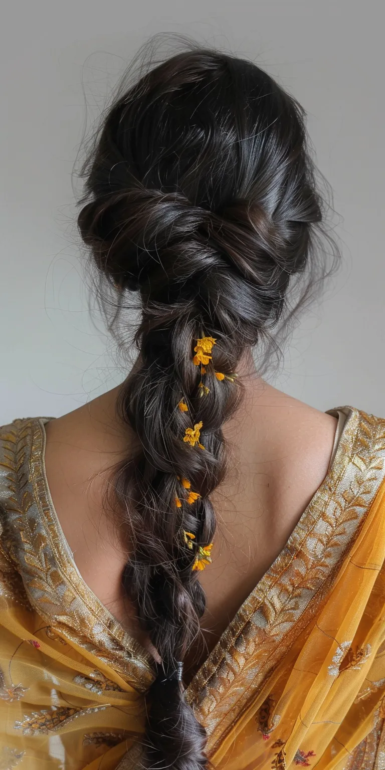 indian hair styles Milkmaid braid, Boho braids, French Braid, Waterfall braids