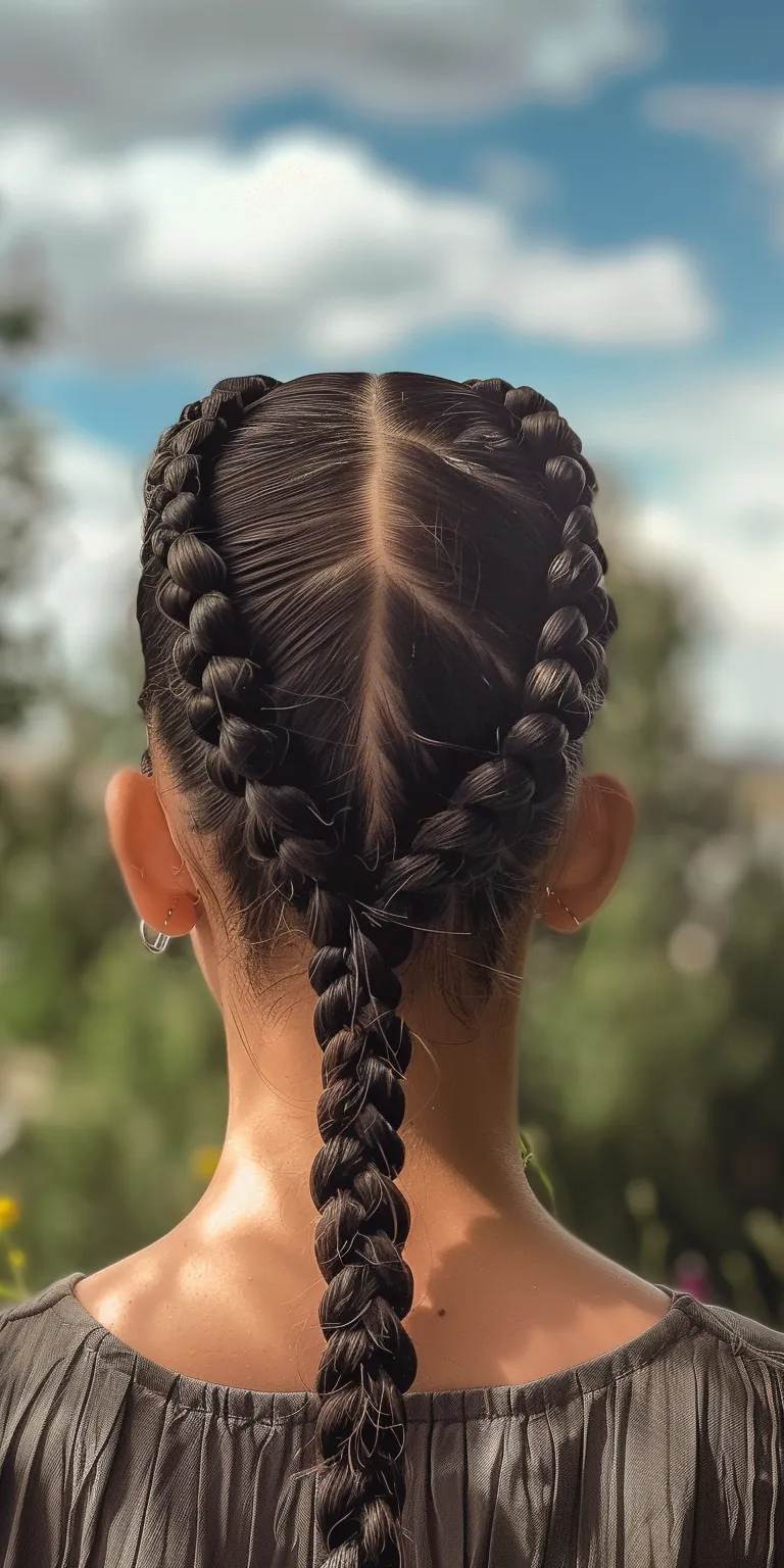 thick braids Waterfall braids, French braid, Braid, Cornrows, twist