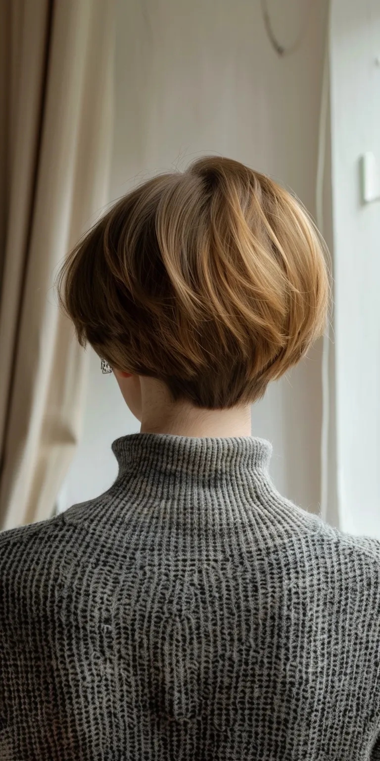 short feminine haircuts Asymmetric cut, Butterfly haircut, Short brush Layered hair, Chignon