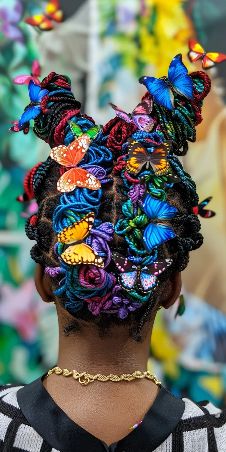 butterfly locs with color Butterfly haircut, Hair twists, Finger wave, Digital perm, Kinky hair