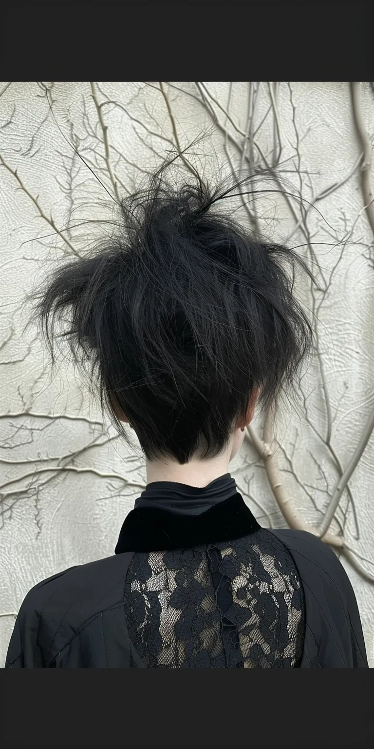 punk hairstyle Japanese women's hairstyles, Asymmetric cut, Layered hair, Updo, Feathered hair