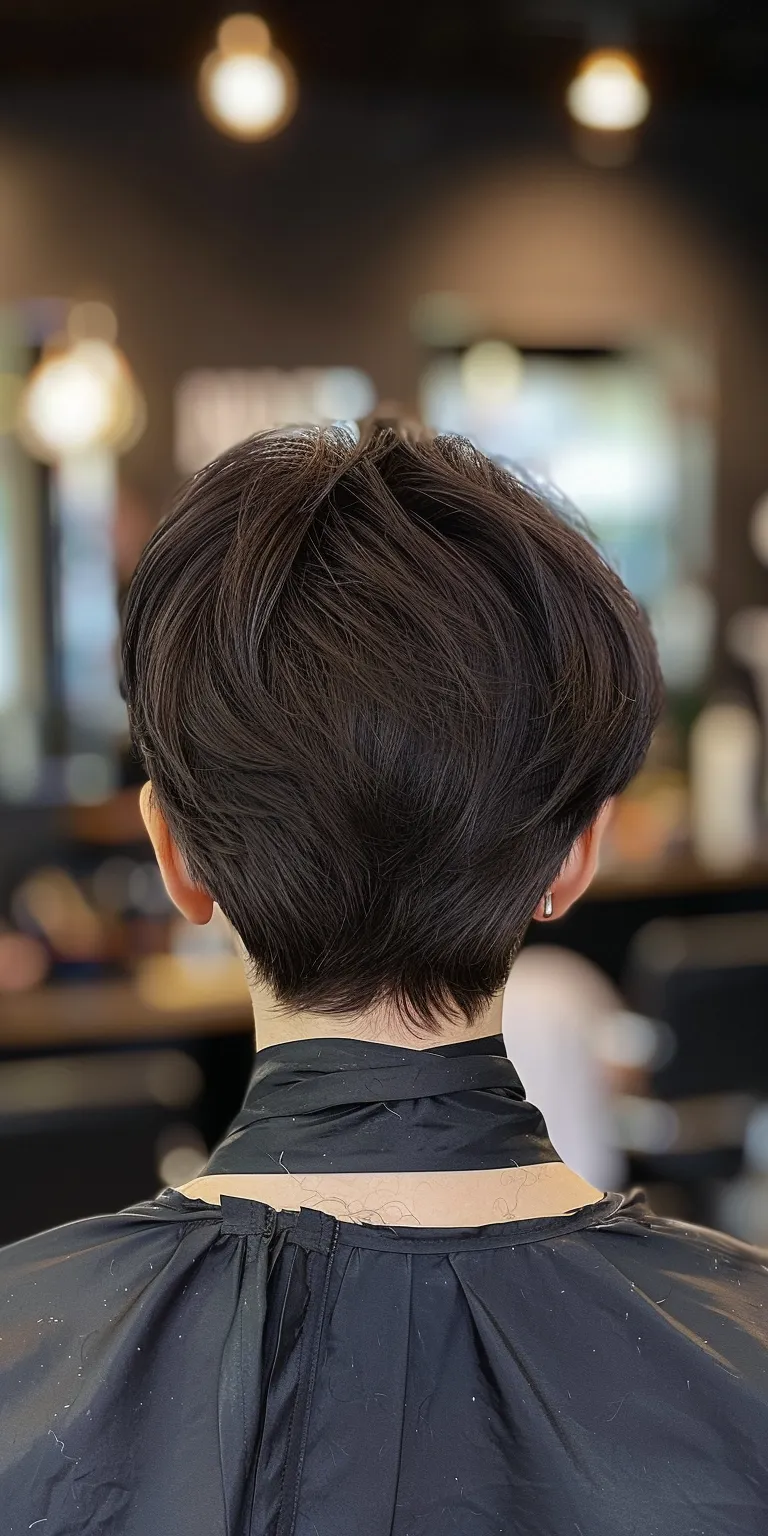 style cuts Asymmetric cut, Pompadour, Japanese women's hairstyles, Short brush Professional cut