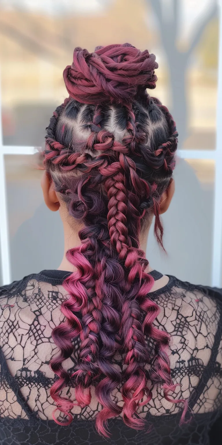 burgundy knotless braids Waterfall braids, French braid, Braid, Boho twist