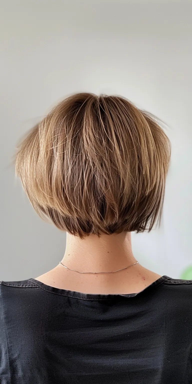 haircuts for fine hair Asymmetric cut, Short brush Professional Bob Digital perm