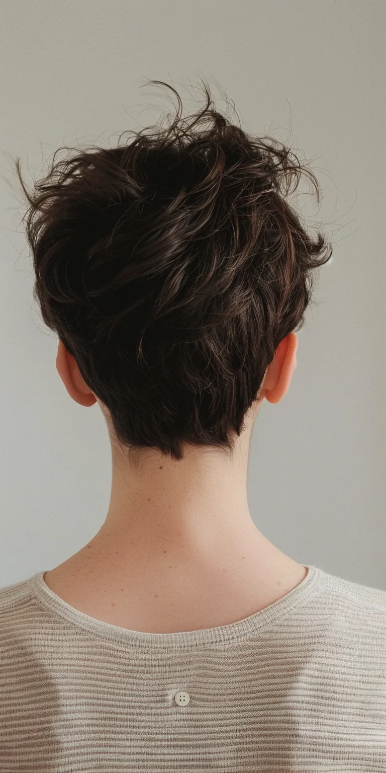 haircuts for short hair Asymmetric cut, Pixie Tonsure, Layered hair, Chignon