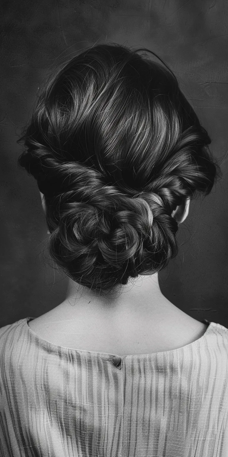 easy hairstyles for short hair Milkmaid braid, Chignon, Updo, French twist