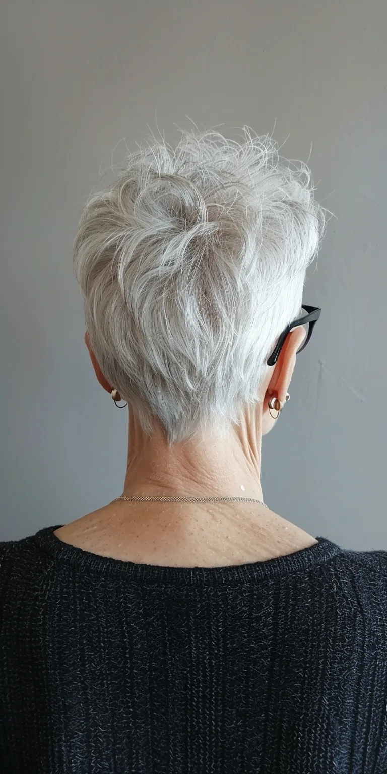 hair styles for over 60s Asymmetric cut, Short brush Pompadour, Digital perm, Pixie cut