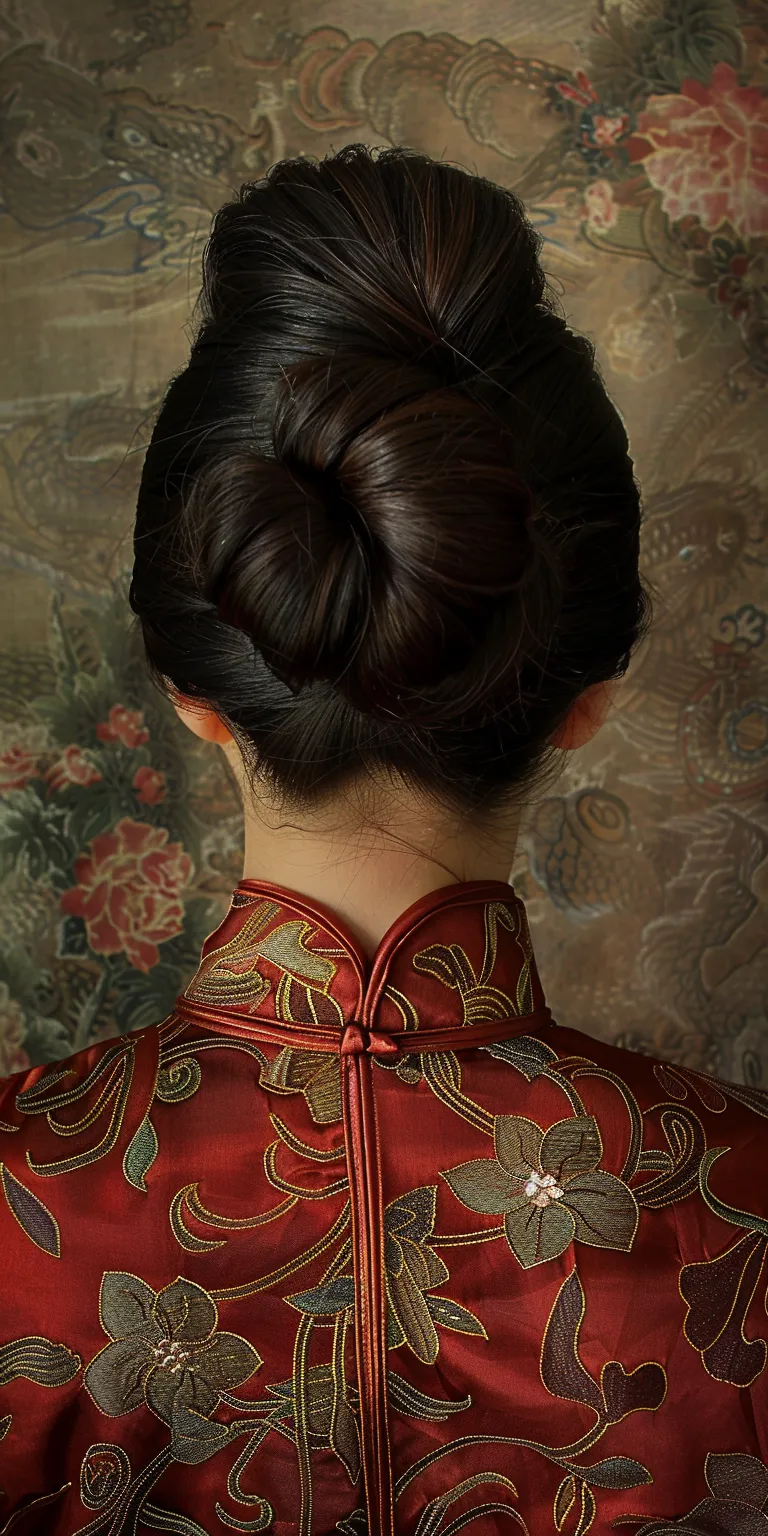 chinese hairstyle Japanese women's hairstyles, Updo, Chignon, Historical Christian French twist