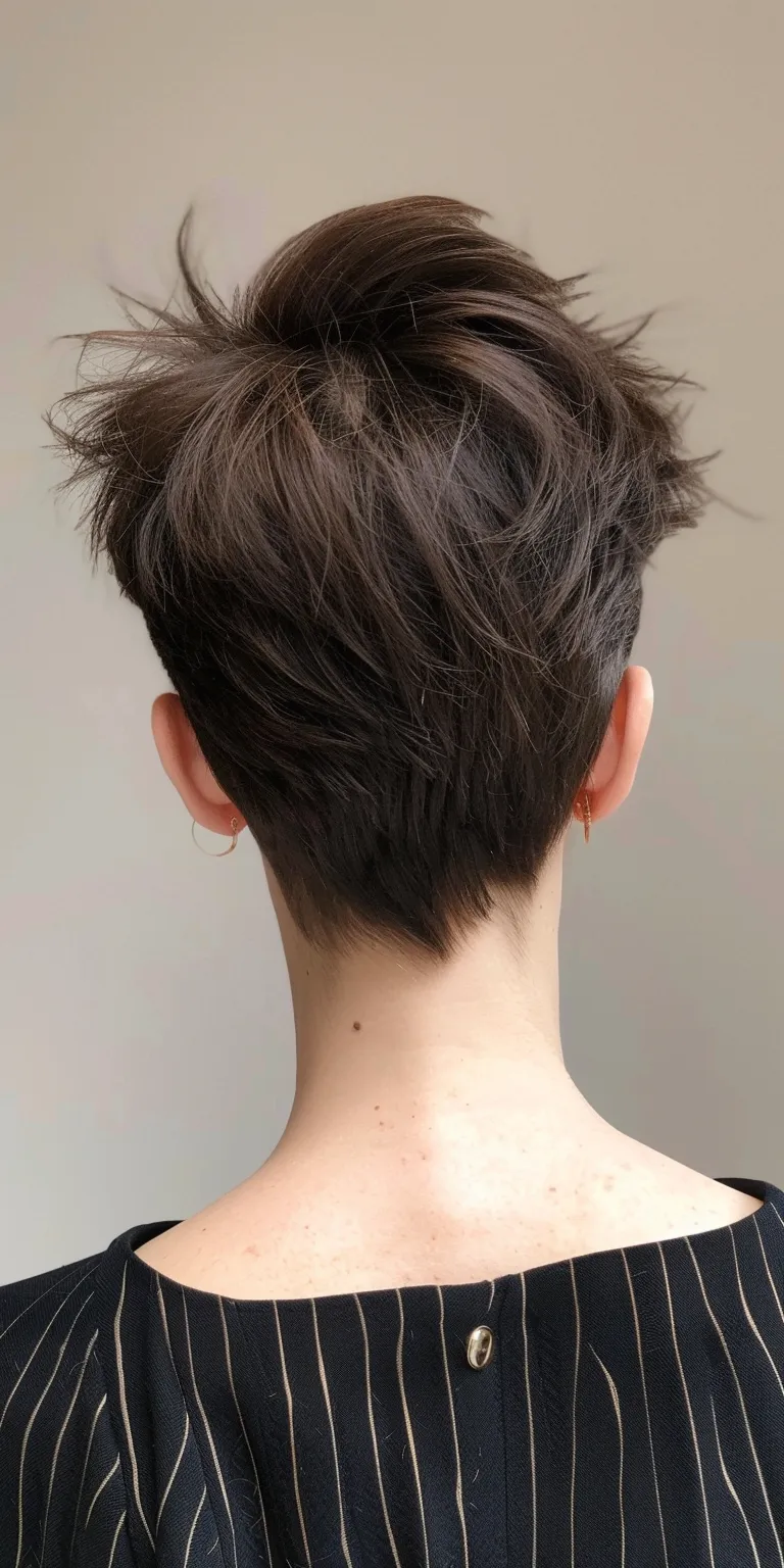 pixie hair styles Asymmetric cut, Short brush Pompadour, Digital perm, Pixie cut