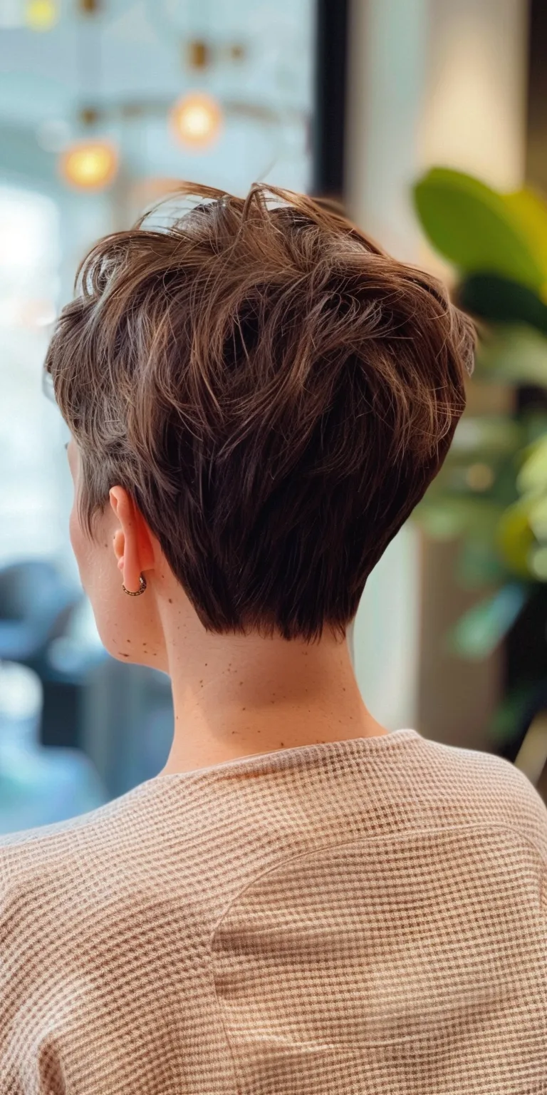 short sassy haircuts Short brush cut, Asymmetric Pixie Professional Digital perm