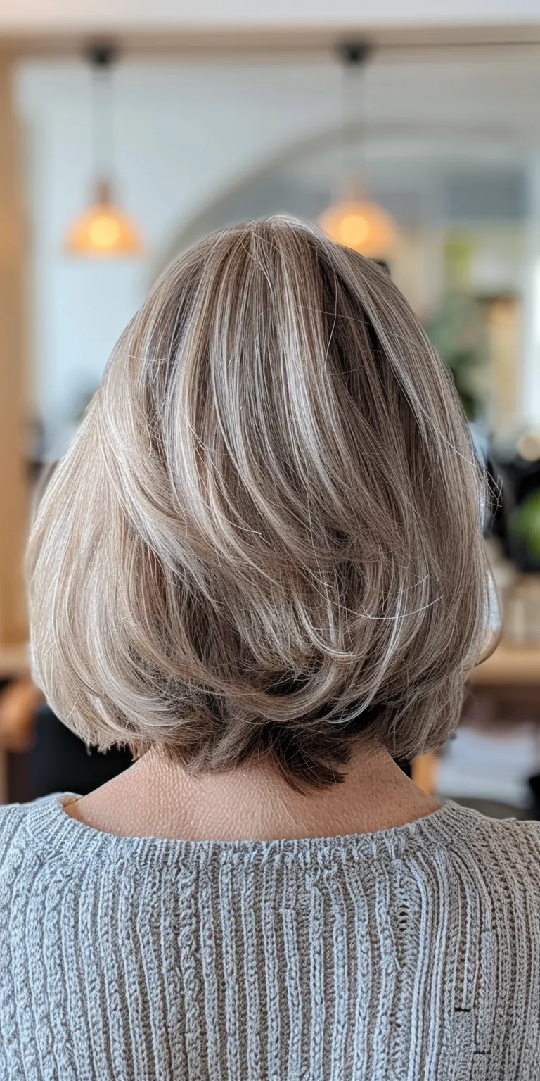 mid length hairstyles for women Asymmetric cut, Short brush Layered hair, Professional Digital perm