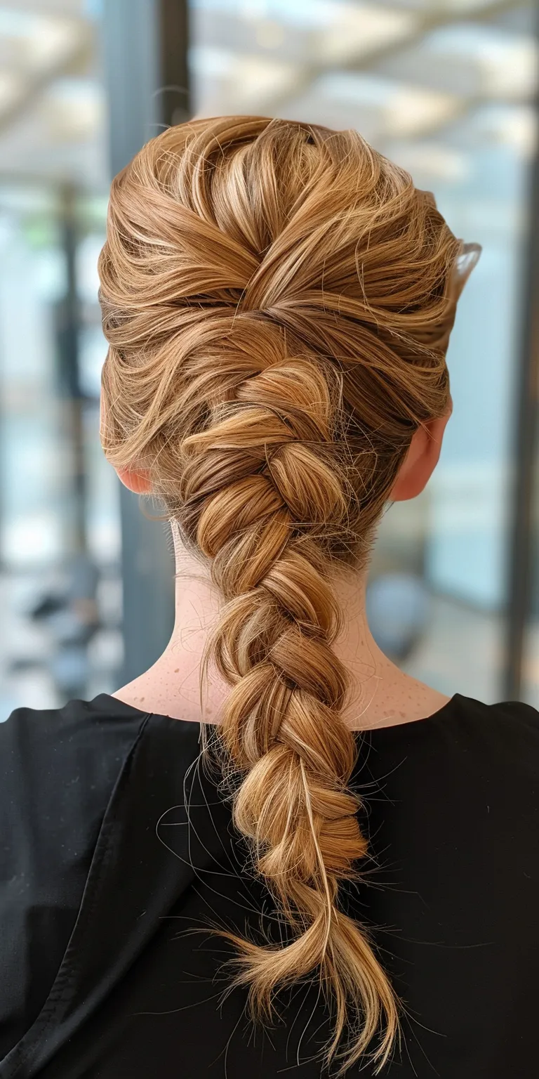 frontal hairstyles Waterfall braids, French twist, braid, Braid, Updo