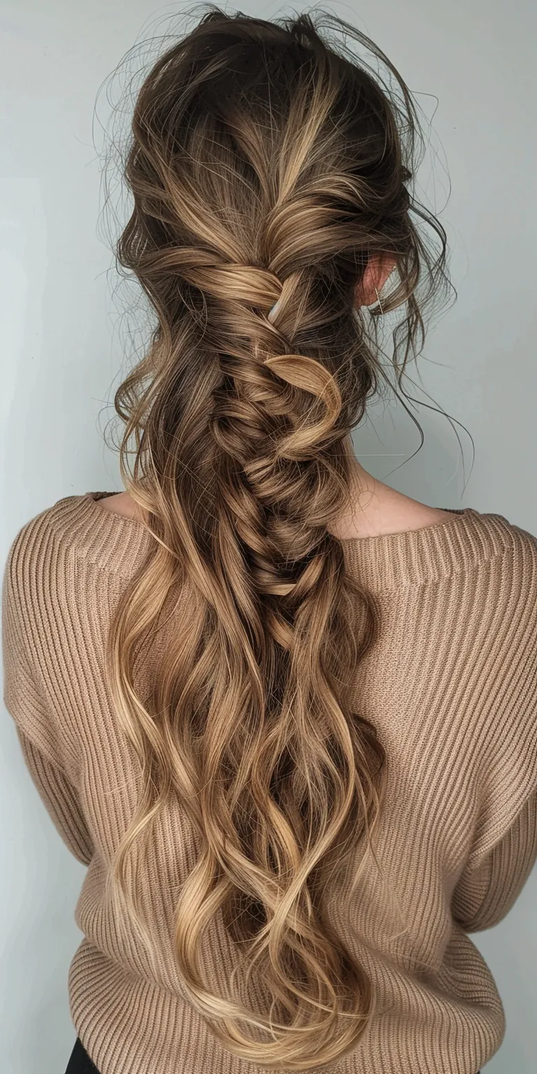 tiktok hairstyles Waterfall braids, Boho French braid, Braid, Updo