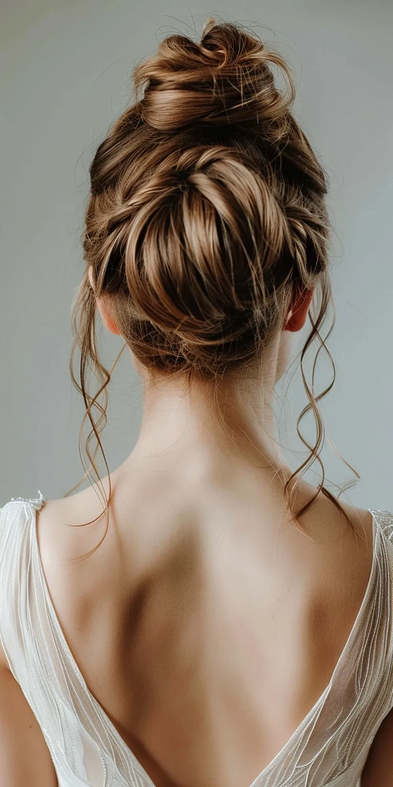 high bun hairstyles Chignon, Updo, Ballerina bun, Ponytail, Milkmaid braid